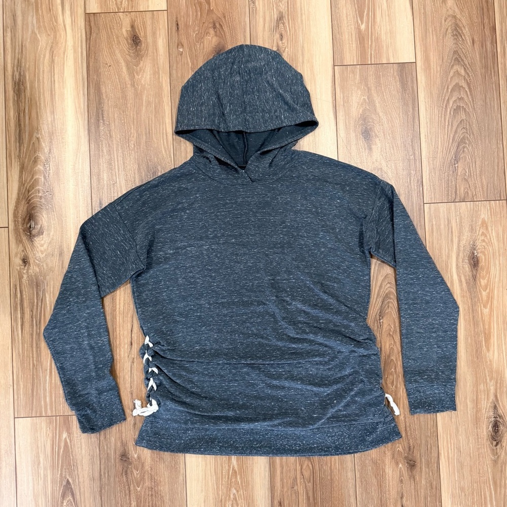 Flirtitude Active Lace Up Side Hoodie Gray Marled Women’s M